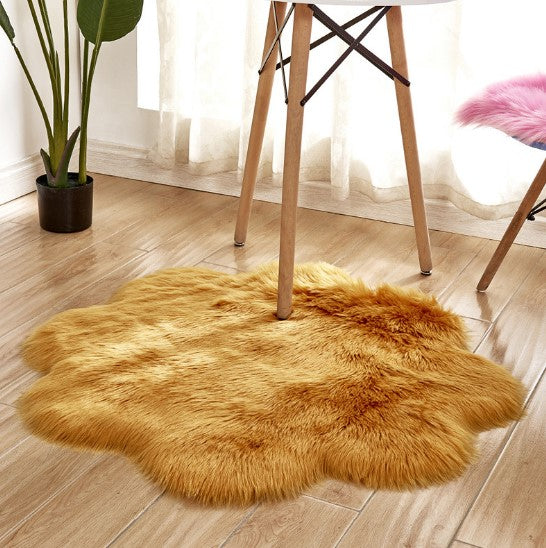 Flower Shape Faux Fur Mat