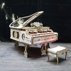 Sales Are Prohibited On The TEMU And SHEIN-MUSIC PARK 3d Wooden Puzzle Piano Music Box Can Be Played Handmade Assembly Model Kit DIY Crafts Holidays Birthdays Christmas Gifts
