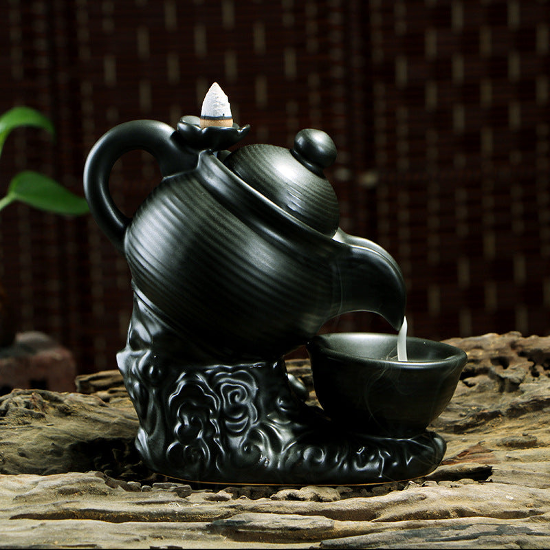 Ceramic Teapot Backflow Incense Burner - Tea Ceremony