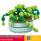 Puzzle Assembling Building Blocks Flower Pot Model Toys