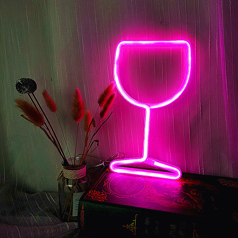 Decorative Wall LED Neon Light - Wine Glass Design