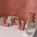 Nordic LOVE Letter Ceramic Vase - Creative Stripe Art