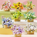 Flower Secret Words MINI Flower Basket Assembling Building Blocks Educational Assembling Puzzle Toys