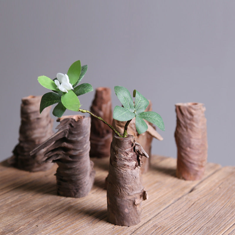 Vintage Bark Vase - Natural Rustic Design