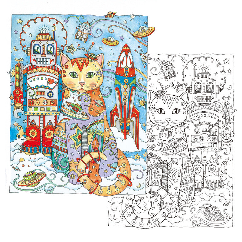 Doodle Cat Coloring Book