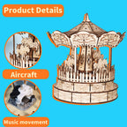 MUSIC PARK 3d Wooden Puzzle Carousel Music Box