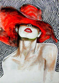 XXL 5D Diamond Painting - Red Black & White Art