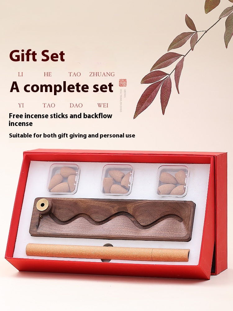 Black Walnut Backflow Incense Burner - Tea Ceremony Zen