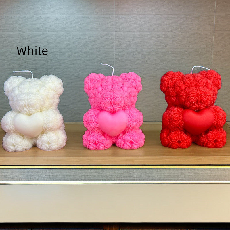 Rose Bear Candle - Valentine's Day Love Gift