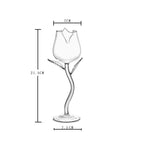 Clear Rose Shaped Wine Glass