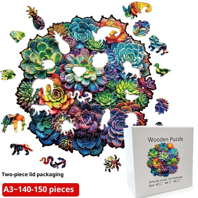Succulent Plant Hidden Shapes Puzzle