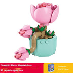 Puzzle Assembling Building Blocks Flower Pot Model Toys