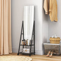 Rolling Full Length Dressing Mirror - Free Standing with Storage