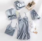 Silk Five-Piece Robe Set