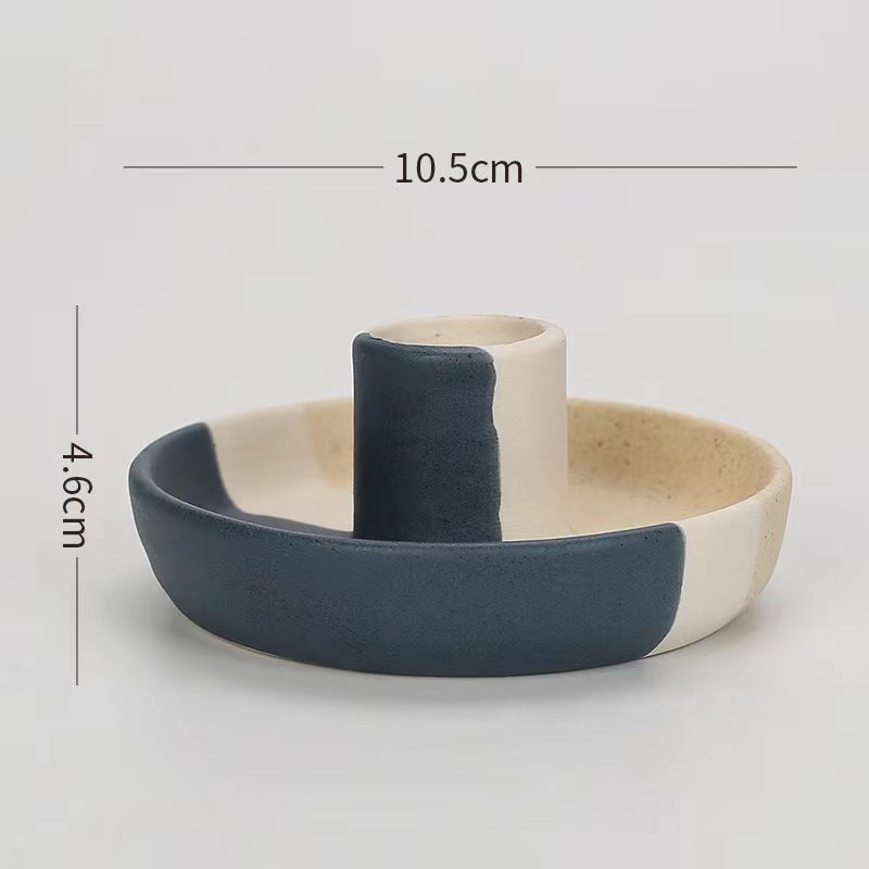 Ceramic Candle Pedestal - Jewelry Storage Tray