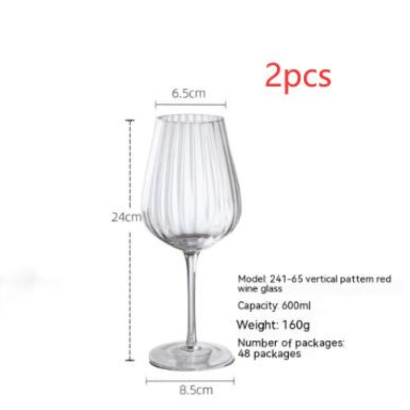 Nordic Vertical Striped Wine Glass High Leg
