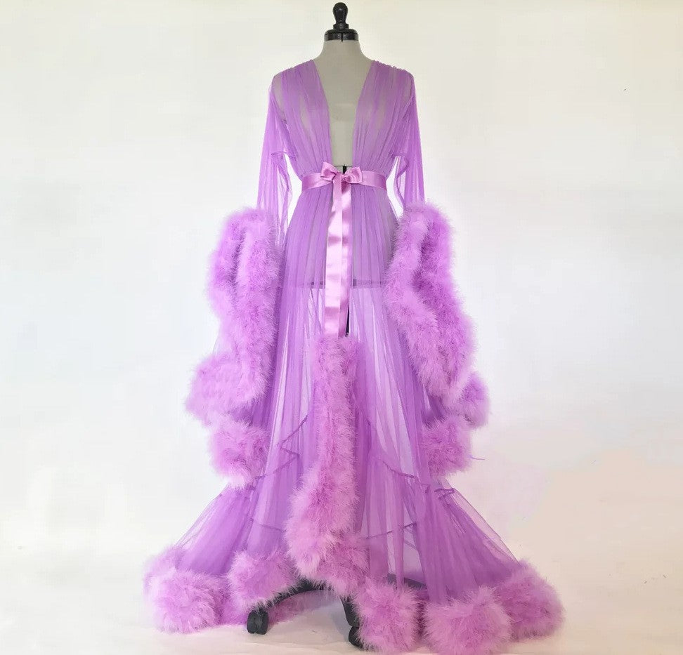 Sheer Fur Robe