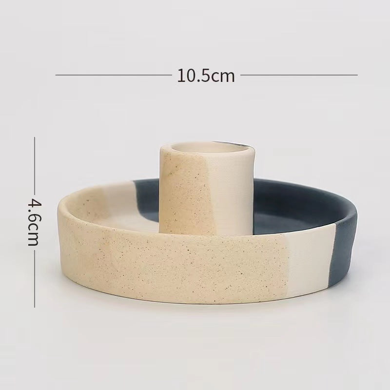 Ceramic Candle Pedestal - Jewelry Storage Tray