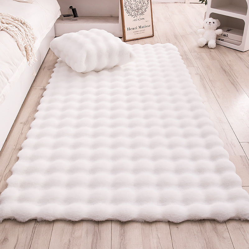 Creamy Bubble-Fleece Rug