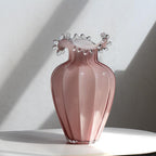 Water Drop Glass Vase - Simple Wave Mouth Countertop