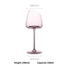 Flamingo French Oblique Concave High Foot Glass Crystal Glasses