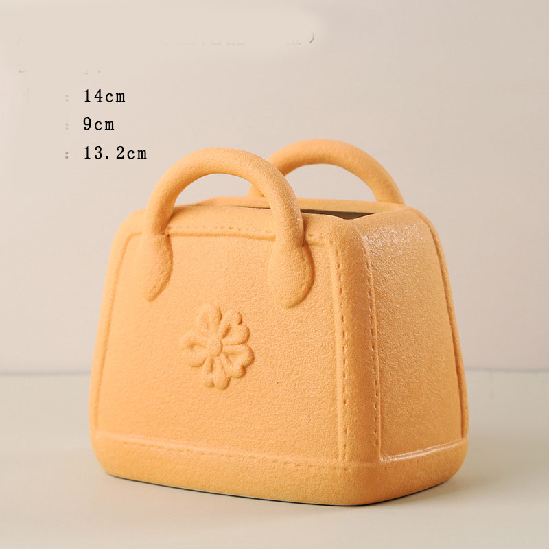 Nordic Morandi Handbag Ceramic Vase - Creative Design
