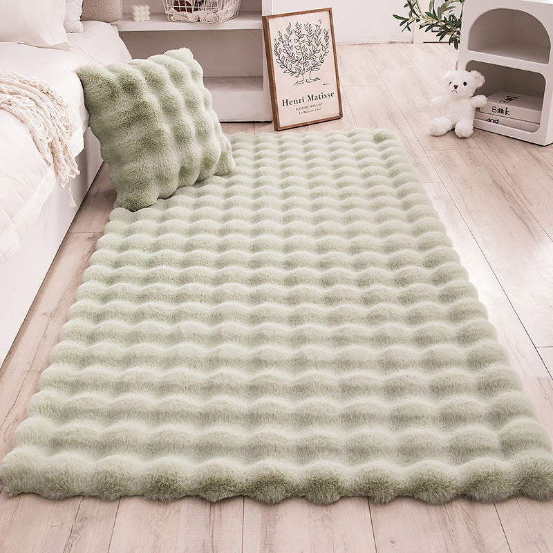 Creamy Bubble-Fleece Rug