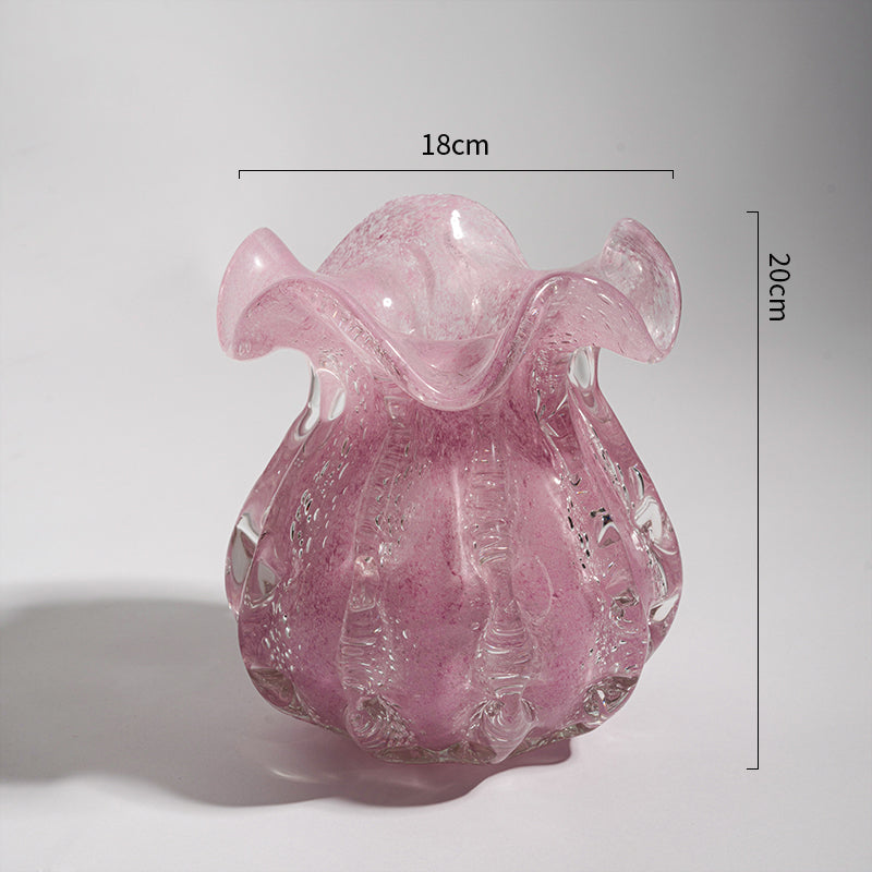 Glass Bag Flower Vase - Unique Shape