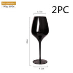 Household Black Crystal Glasses Goblets Wine Glass