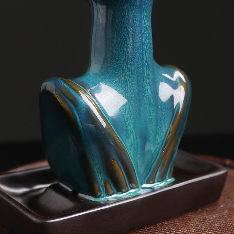 Ceramic Beauty Statue Incense Burner - Artistic Decor
