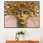 Abstract Portrait Tree Diamond Embroidery - Square Rhinestones
