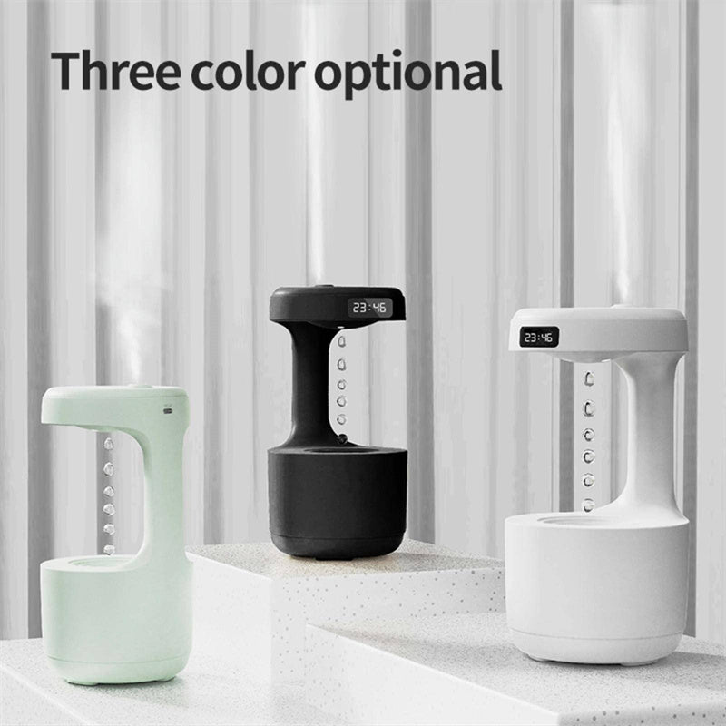 Anti-Gravity Water Drop Humidifier - Backflow with Clock