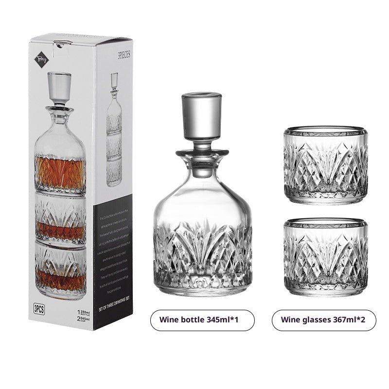 Stackable Engraved Glass Wine Glass Creative Cocktail Glass Combination