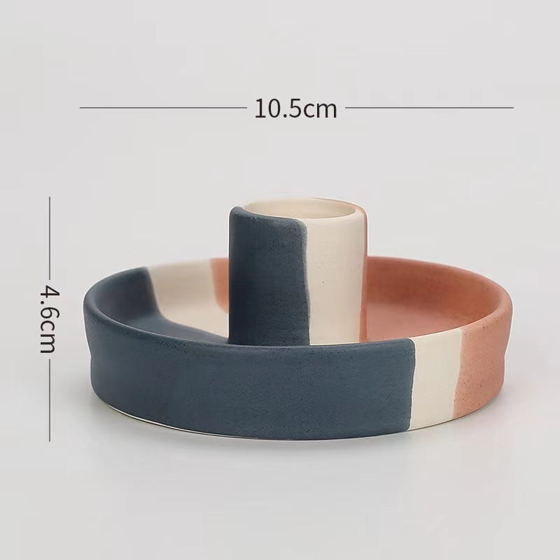 Ceramic Candle Pedestal - Jewelry Storage Tray