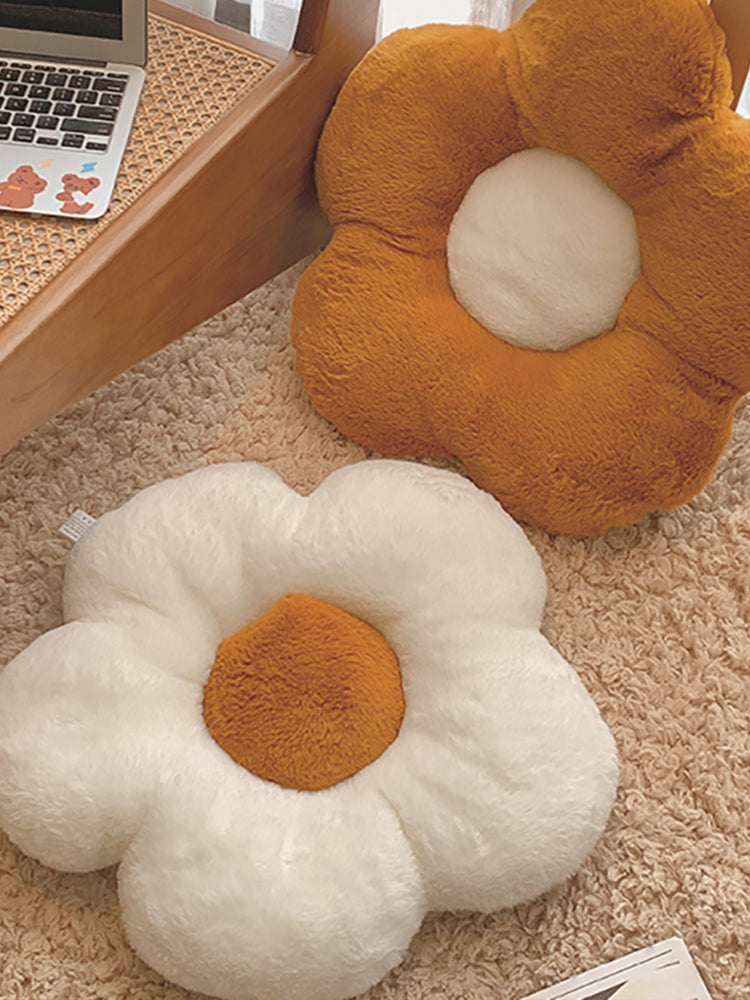 Fluffy Flower Throw Pillow