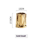 Light Luxury Electroplated Ceramic Vase - Household