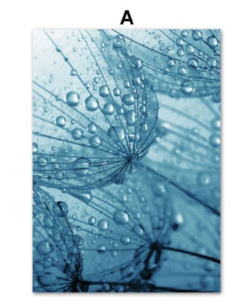 Gray Blue Botanical Diamond Painting - Inlaid Mosaic