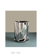 Simple Silver Ceramic Vase - Creative Irregular Ornament