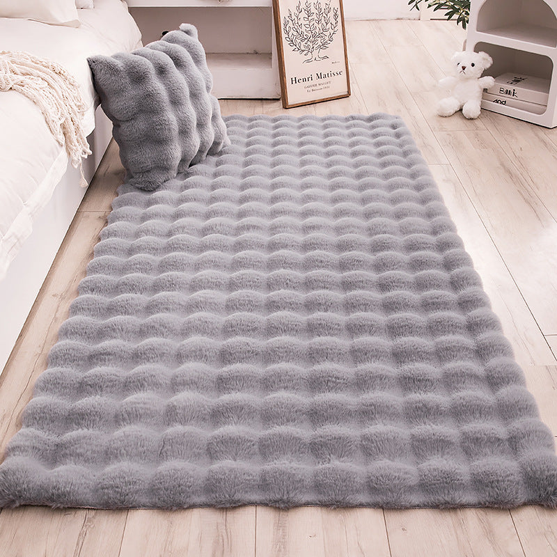 Creamy Bubble-Fleece Rug