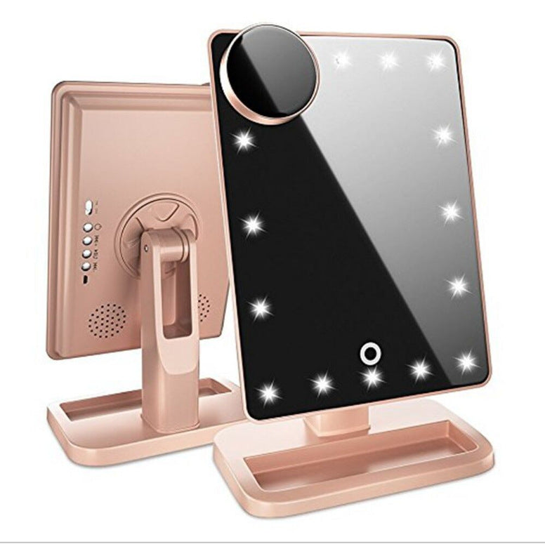 Touch Screen Makeup Mirror - 20 LED Bluetooth Speaker