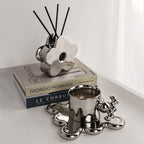 Simple Silver Ceramic Vase - Creative Irregular Ornament