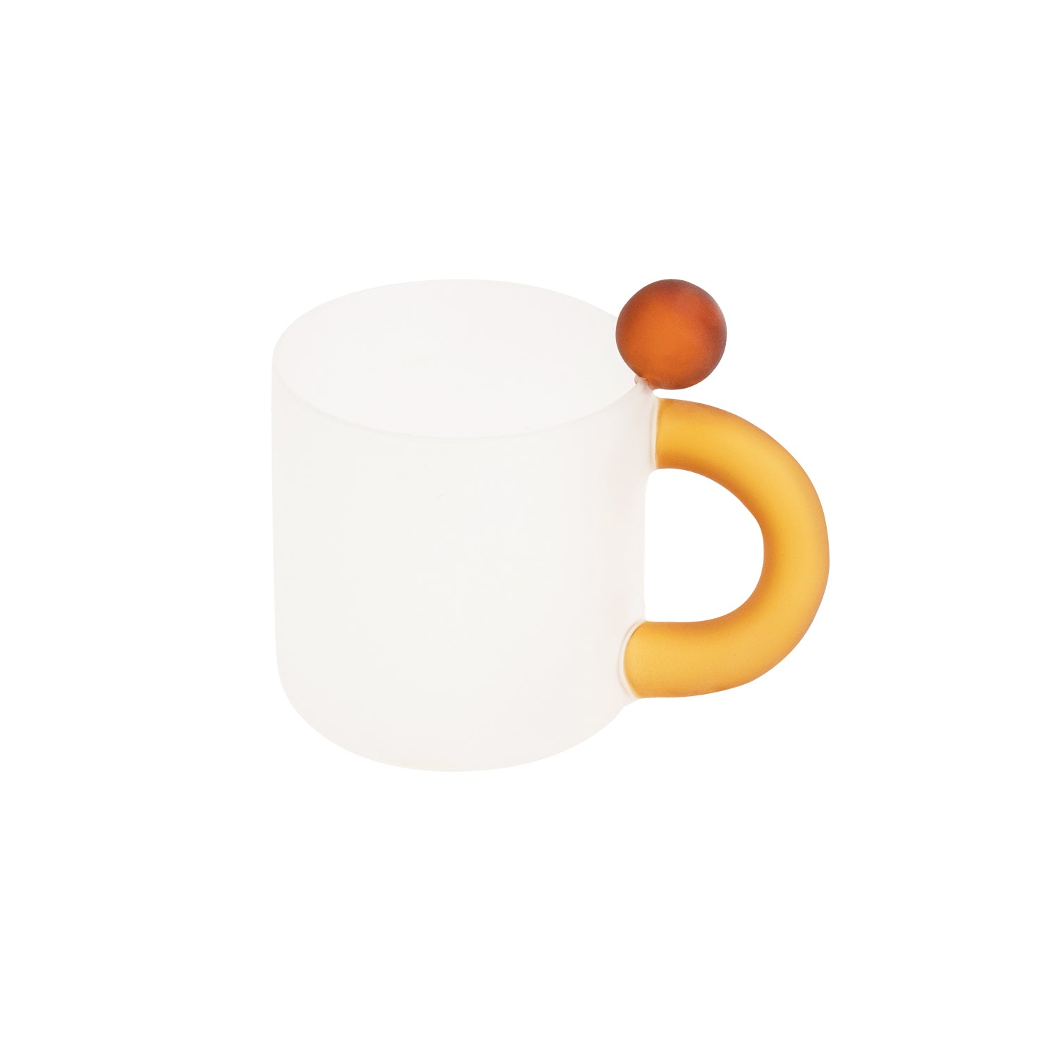 Jelly Bean Glass Mug - Handmade Colored Oblique Handle