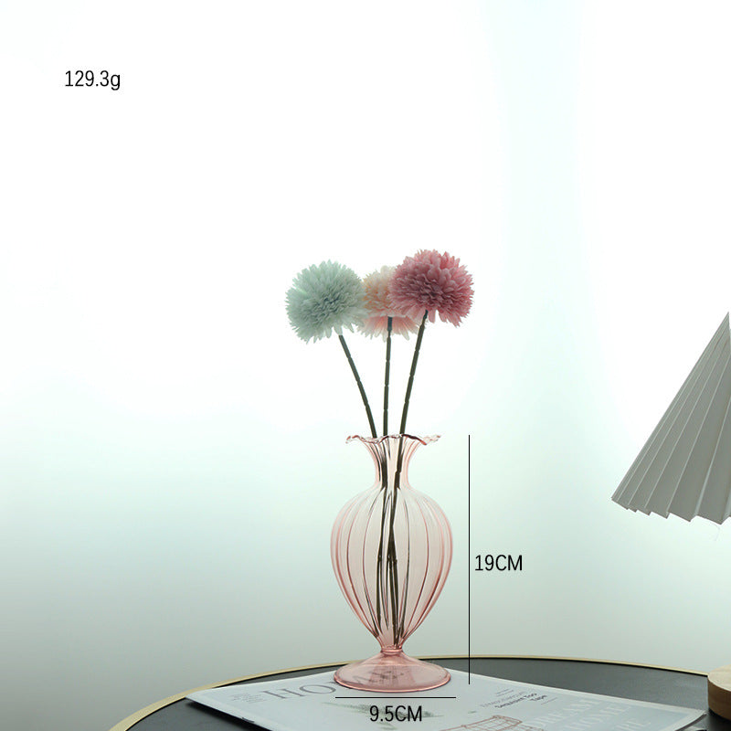 European Retro Glass Vase - Simple Big Belly Series