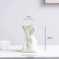 Simple Pleated Ceramic Vase - Cream Hydroponic Style
