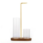 Solid Wood Figure-8 Incense Burner - Glass & Rubber Wood