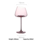 Flamingo French Oblique Concave High Foot Glass Crystal Glasses