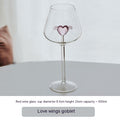 Pink Center Heart Wine Glass