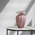 Water Drop Glass Vase - Simple Wave Mouth Countertop