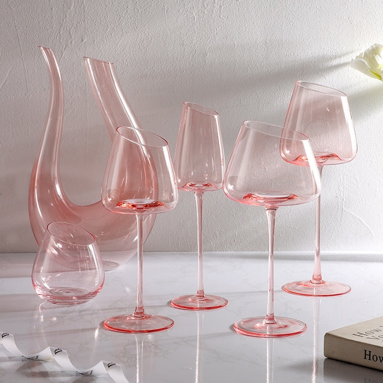 Flamingo French Oblique Concave High Foot Glass Crystal Glasses
