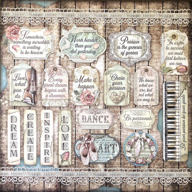 Vintage Journal Ballet Themed Stickers